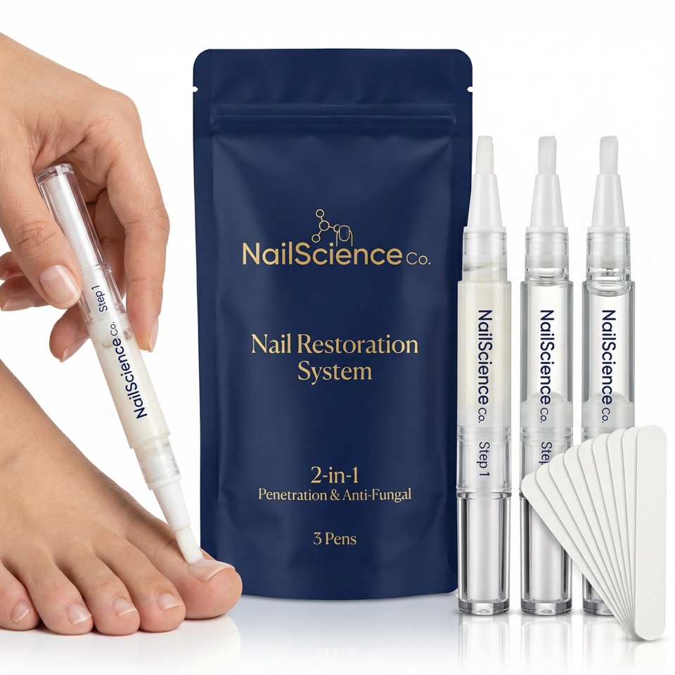 NailScience Co. Nail Restoration System — 3-Pen 2-in-1 Penetration & Anti-Fungal Pack