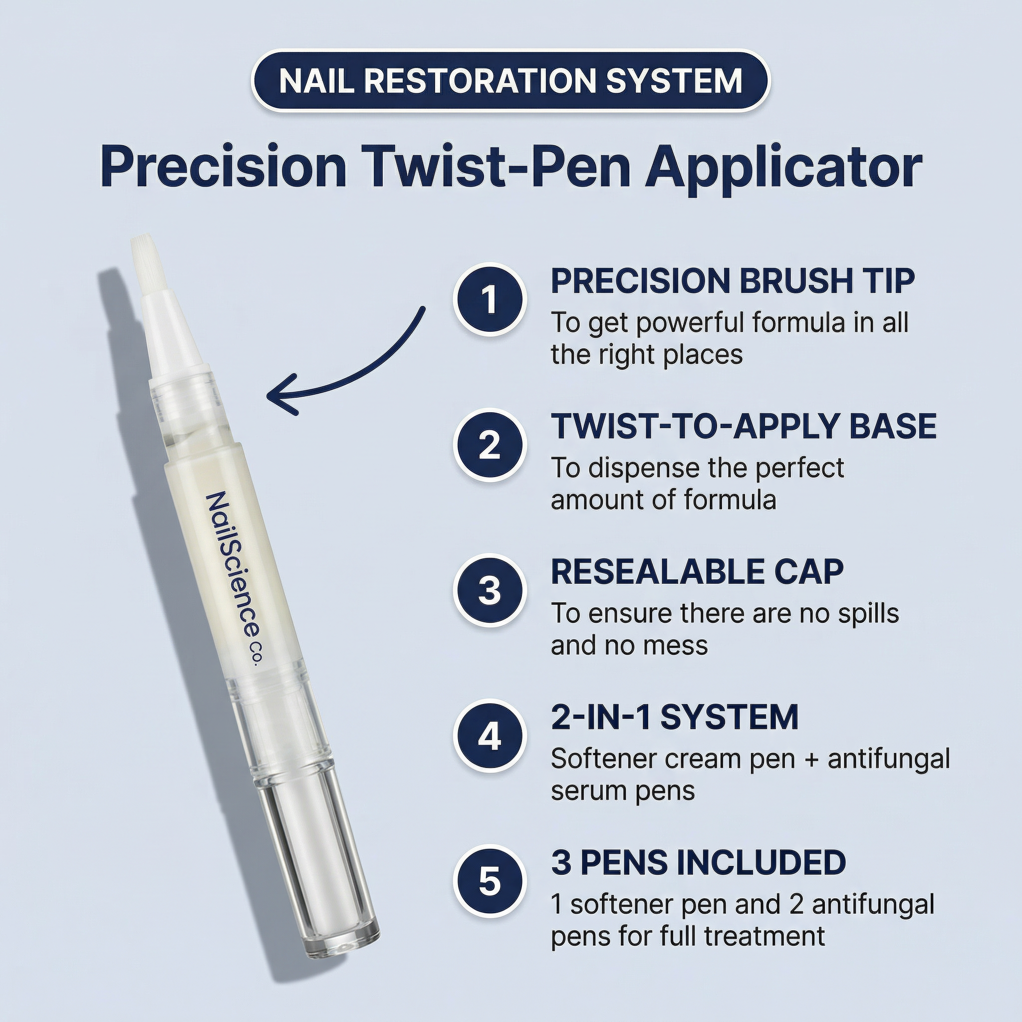 NailScience Co. Precision Twist-Pen Applicator Features